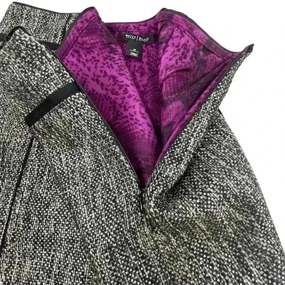 White House Black Market Women's Black Tweed Pencil Skirt Size 10 - Picture 5 of 8